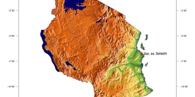 מפה של טנזניה גובה